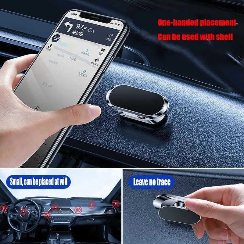 Magnetic Car Phone Holder Rotatable Mini Strip Shape Stand For Mobile Phone Metal Strong Magnet GPS Car Mount Car Cellphone Holder