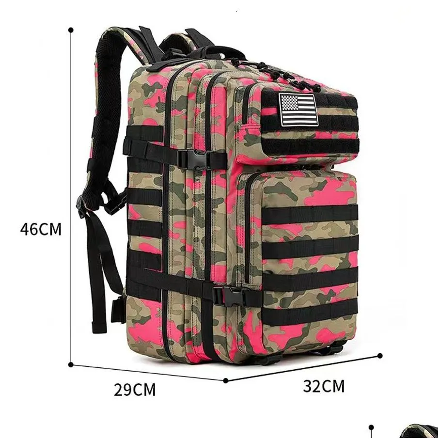 Outdoor Bags Man Army Tactical Backpacks Mochila 50L Military Assat Bag Edc Molle Rucksack Climbing Hunting Hiking Cam Backpack Drop Dhizv