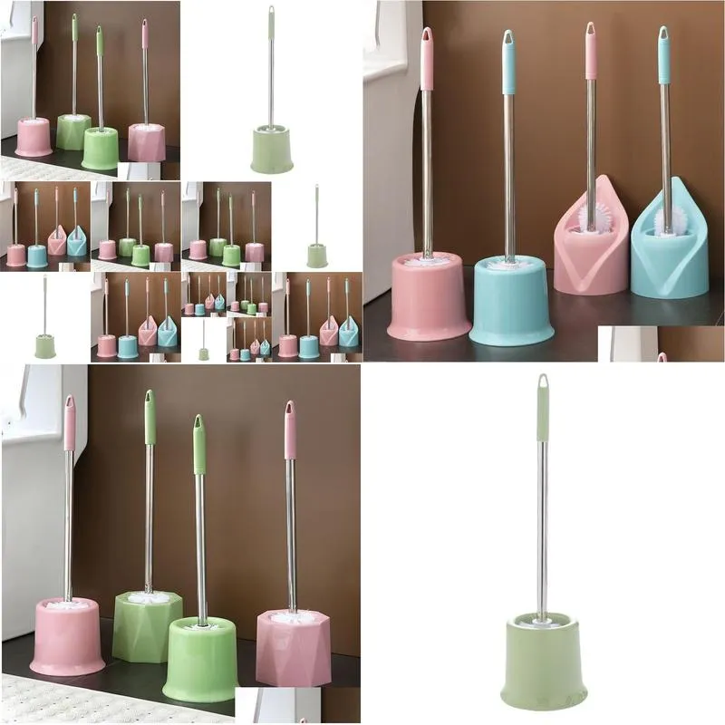 Toilet Brushes Holders Household Bathroom Cleaning Brush Long Handle Wall Mounted Set With No Dead Corners Drop Delivery Home Garde Otek4