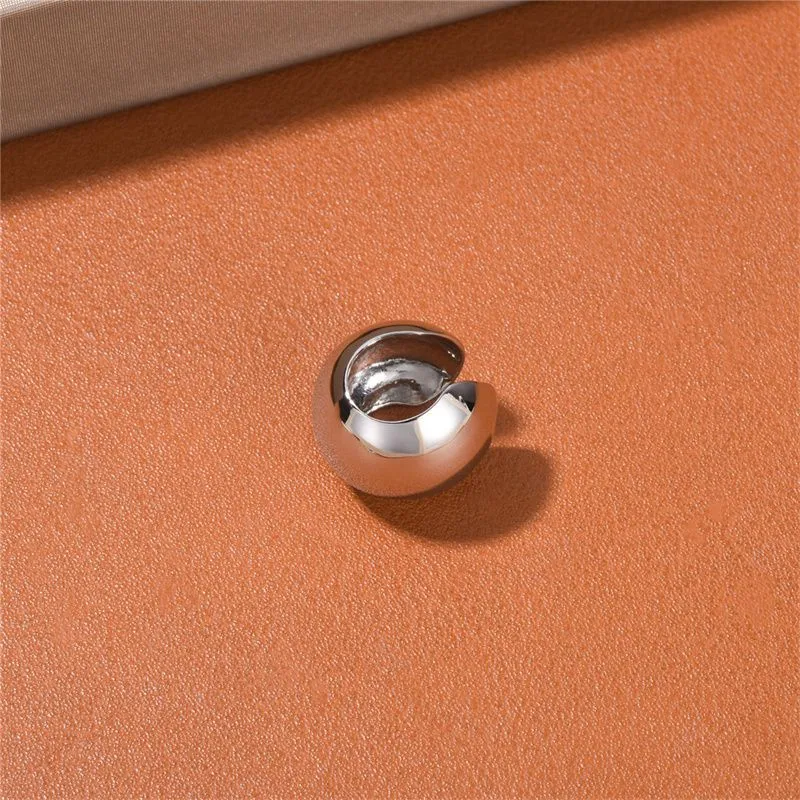 Brass Gold-Plated Metal Ball Ear Clip Personality Trend Fashion Temperament All-Match Men`s/Women`s Jewelry