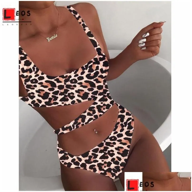 Two-Piece Suits One Piece Y Swimsuit Cross Bandage Women Swimwear Push Up Siamese Triangle Bather Bathing Suit Summer Mticolor Beach W Dh8On