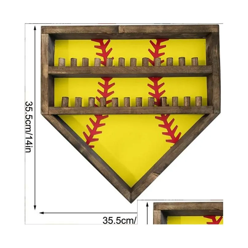 Titanium Sport Accessories Wooden New Stacked Baseball Softball Championship Ring Display Holder With Engraved Laces Gifts For Drop D Otggw