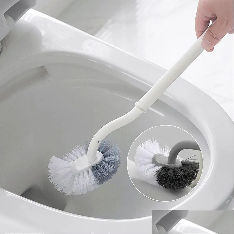 Toilet Brushes Holders Wall-Mounted S-Shaped Brush No Dead Corners Cleaning Household Soft Bristle Drop Delivery Home Garden Bath B Ot0At