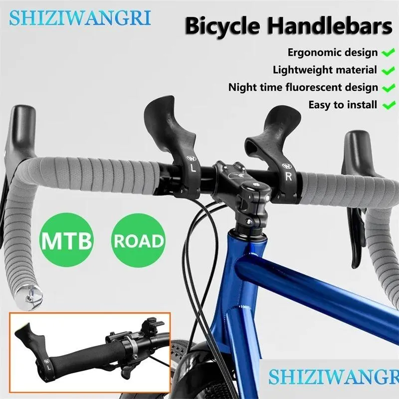 Bike Handlebars Components Bicycle Bar Ends Ergonomic Design Handlebar Nylon Handle Comfortable escence Grips Cycling Accessory 230907