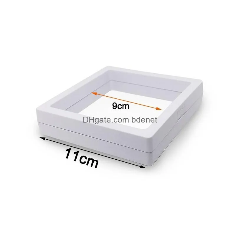 Other Event & Party Supplies 50Pcs 3D Floating Nail Tips Display Stand Holder Bague Packaging Box With Pet Membrane Jewellery Show Cas Dhty0