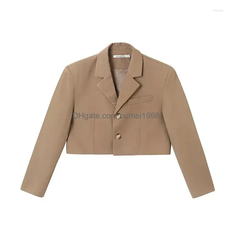 Men`S Suits & Blazers Mens 2024 Suit Three-Nsional Cutting Short Coat Autumn Ins Korean Temperament Personality Black Khaki Blazer Dr Dhjcv