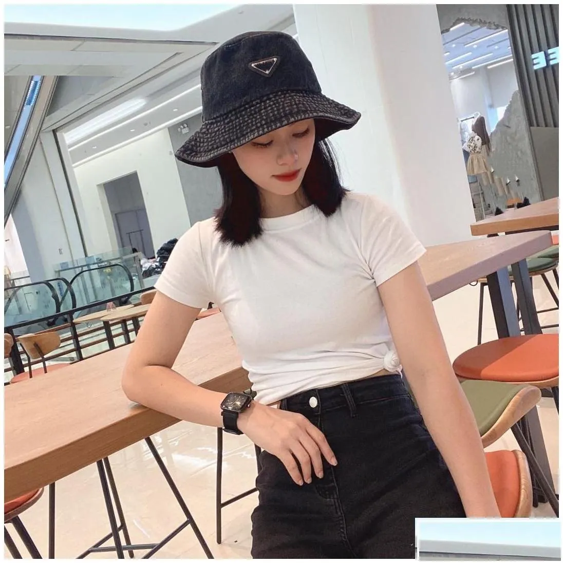 Wide Brim Hats Women Luxury Designer P Woman Washed And Aged  Bucket Hat 22Ss Autumn Casquette Man Drop Delivery Fashion Accesso