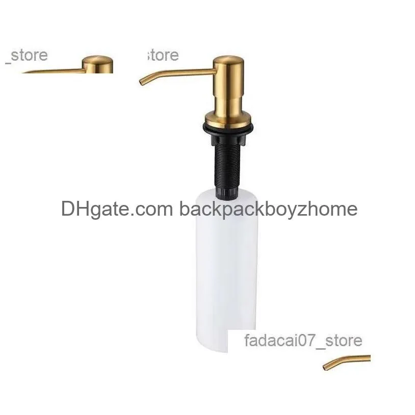 Liquid Soap Dispenser Golden Stainless Steel Black Kitchen Sink Bottle Accessories 500Ml Built In Pumps Q240119 Drop Delivery Dheyx