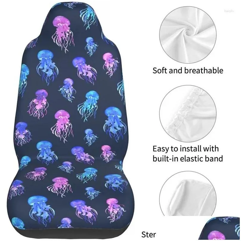 Car Seat Covers Cover Blue Pink Jellyfishes S Vehicle Front Universal Fit Protector 2 Pcs