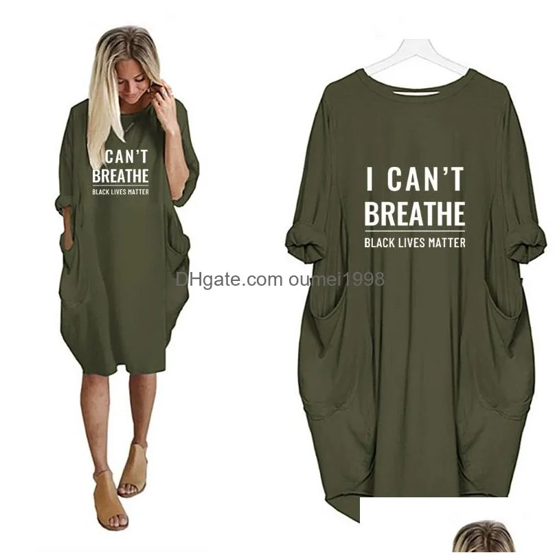 Urban Sexy Dresses I Cant Breathe Womens Trendy Dress Fashion Girls Y Party Club Casual Acitve Long Sleeve Active New Drop Delivery A Dhymx