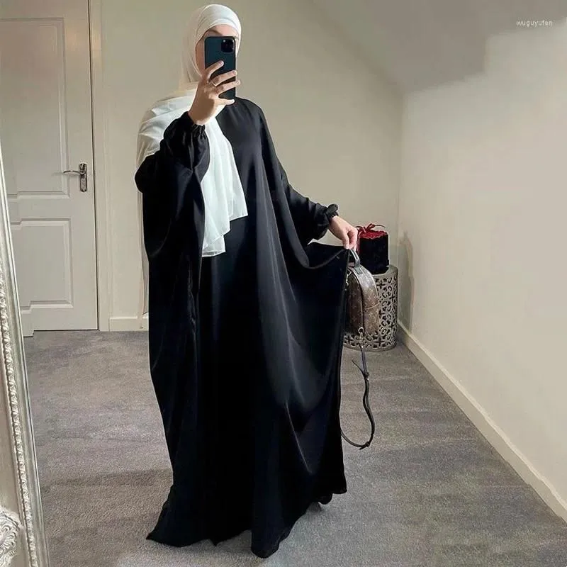 Ethnic Clothing Simple Plain Abaya Muslim Long Dress Turkey Dubai Africa Ramadan Islamic Fashion Women Loose Robe