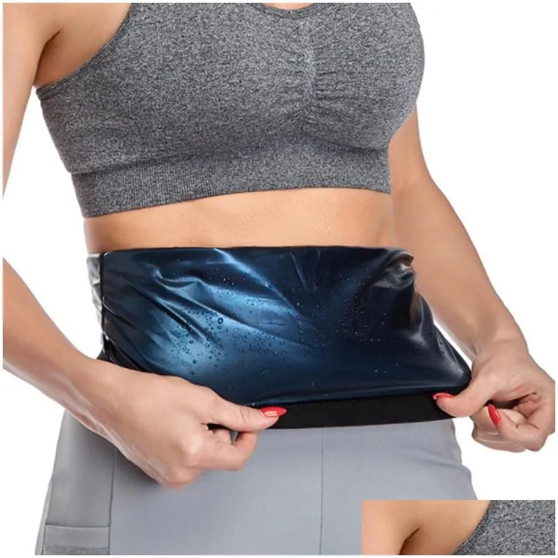 Waist Support Sauna Slimming Belt For Women Training Belly Sheath Corset Sweat Fat Burning Body Shaper Drop Delivery Dhwk3