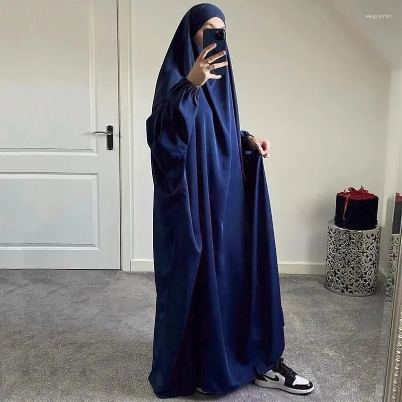 Ethnic Clothing Simple Plain Abaya Muslim Long Dress Turkey Dubai Africa Ramadan Islamic Fashion Women Loose Robe