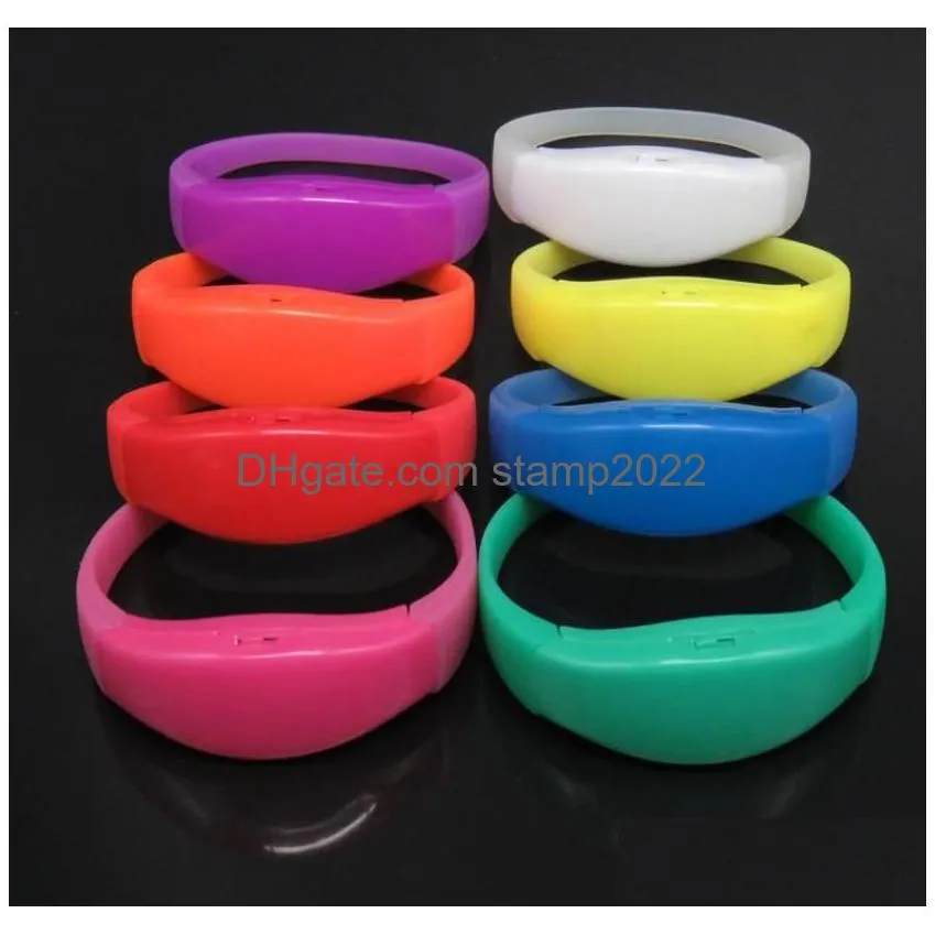 voice activated led flashing bracelet shake sound control light up wristband bangle for party rave favors christmas halloween concert