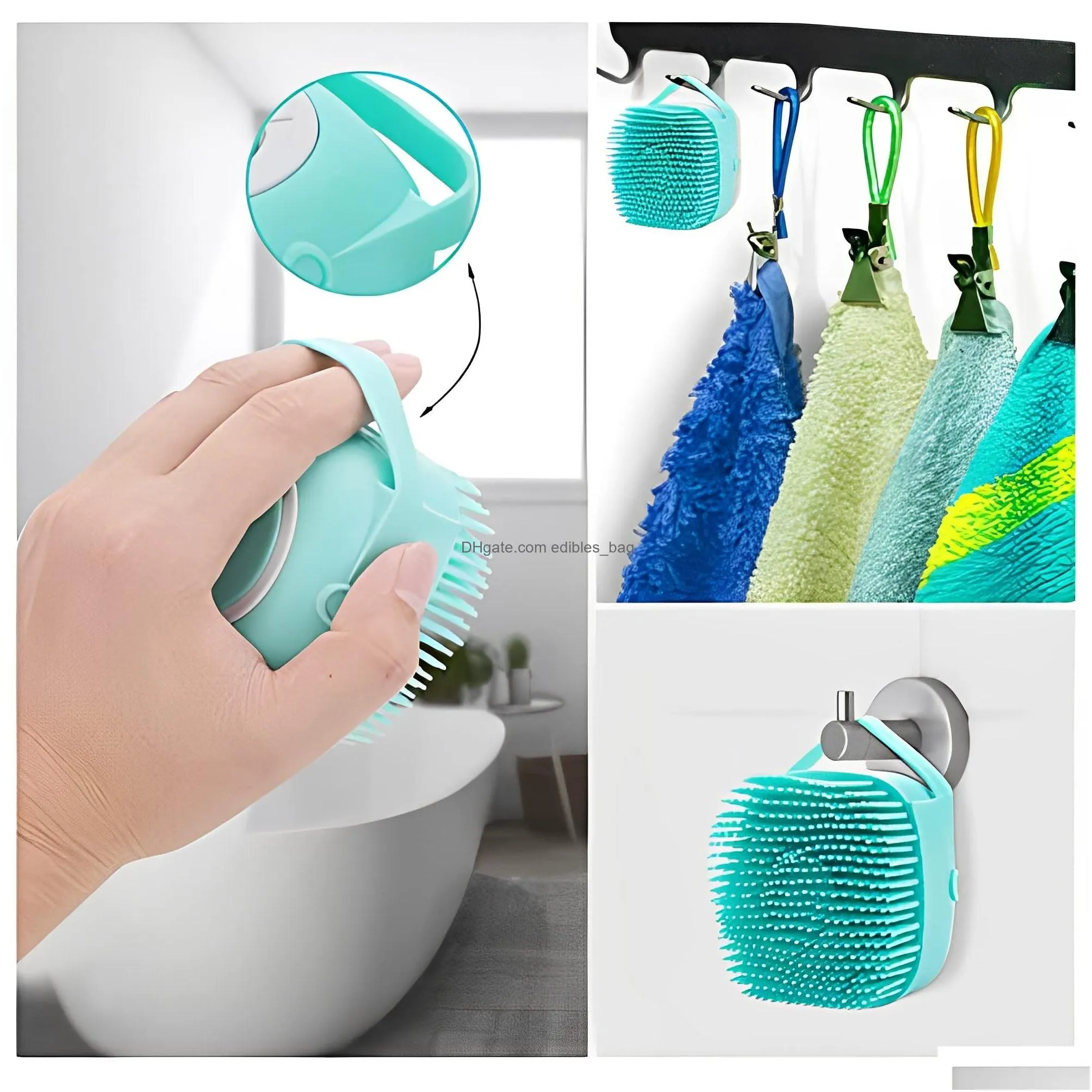 dog cat bath brush comb silicone rubber pet massage brush hair fur grooming cleaning brush soft shampoo dispenser for short long haired dogs and cats