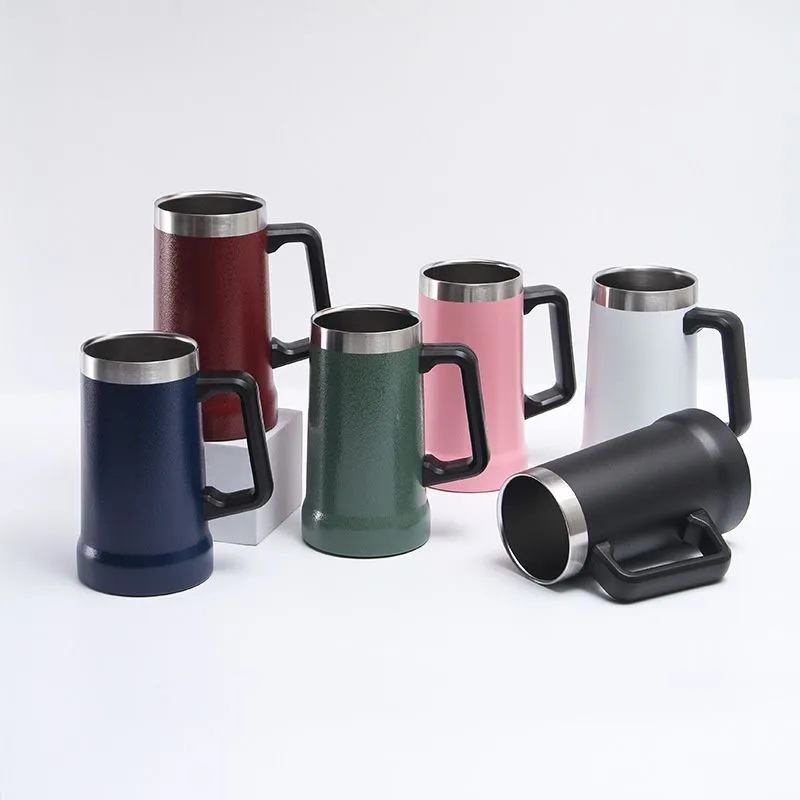 24oz beer Tumblers stainless steel vacuum insulated cup double-layer wall mug with handle by sea T9I002524