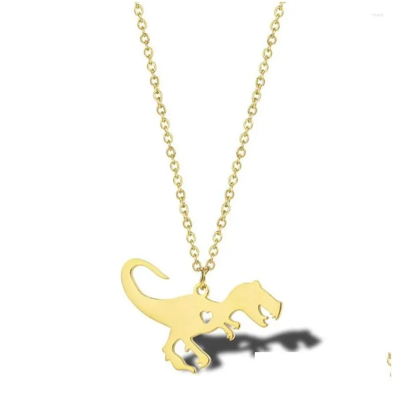 Pendant Necklaces Stainless Steel Tyrannosaurus Rex Necklace Children Gift Dinosaur Jewelry For Him