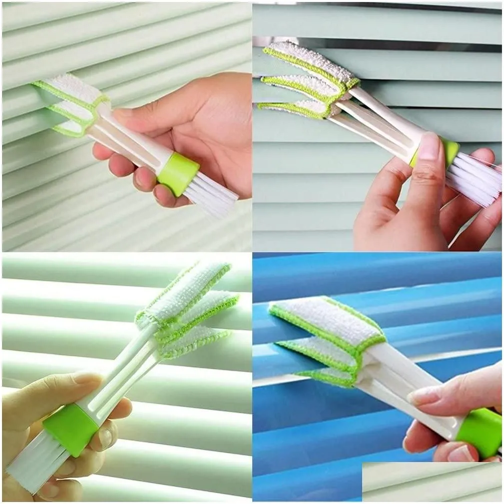 Brush Car Air Conditioner Vent Slit Cleaning Brush Dashboard Keyboard Computer Window Cleaner Dusting Blinds Tools Drop Delivery Mob