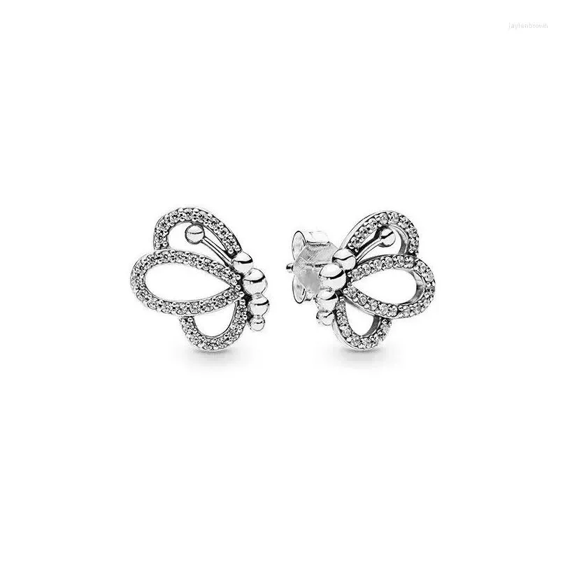 Stud Earrings Europe 925 Sterling Silver Pan Animal Butterfly Earring Jewelry For Girls Women Anniversary Gift