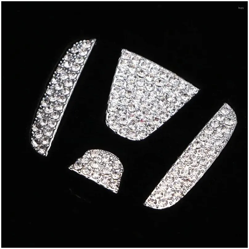 Steering Wheel Covers 1Pc Fashion Crystal Decor Sticker Compatibel With Car (Silver)