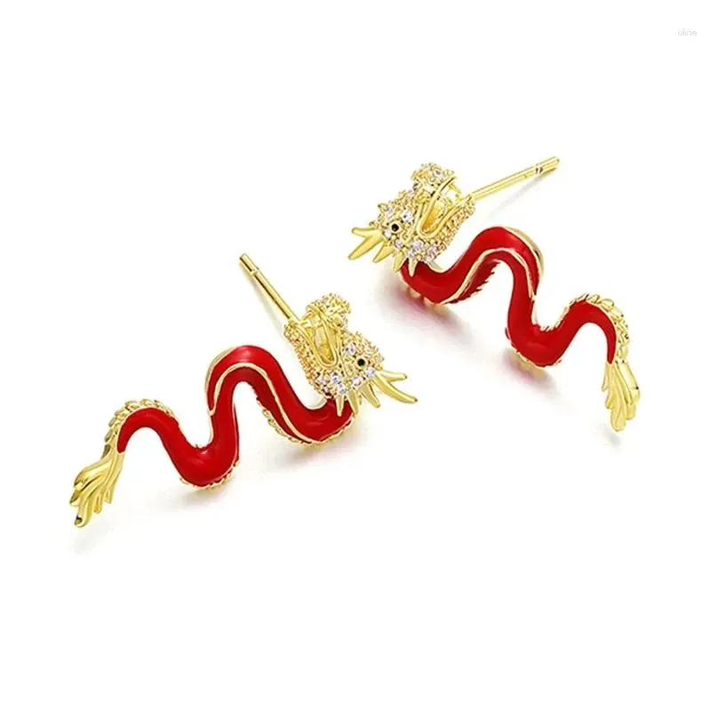 Stud Earrings 1Pair Light Luxury Temperament Chinese Year Dragon Zodiac For Women Girls Jewelry