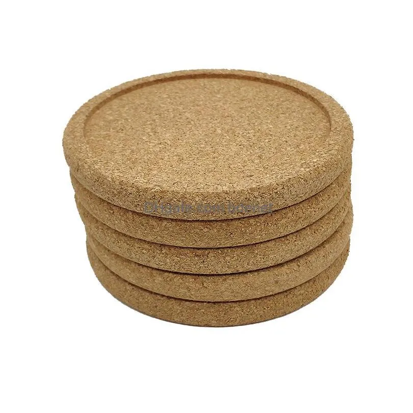 Party Favor Classic Round Plain Cork Coasters Drink Wine Mats Mat Juice Pad For Wedding Gift Drop Delivery Home Garden Festive Supplie Dhmkt