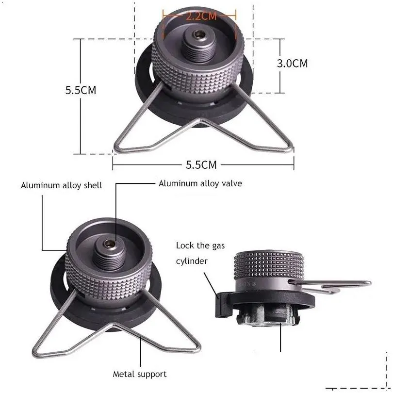 Stoves Butane Adpater Gas Cartridge Head Coversion Adapter Input Screw Output Nozzle Bottle Type Lindal 231118