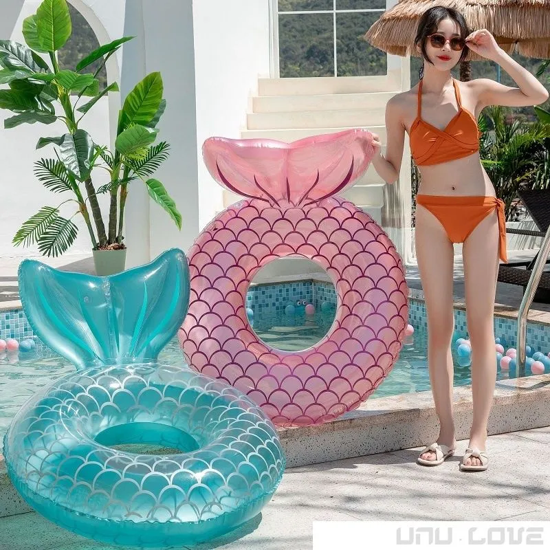 Mermaid With Backrest Buoy Pool Inflatable Swimming Ring Adult Swimming laps Floating Rings8374329