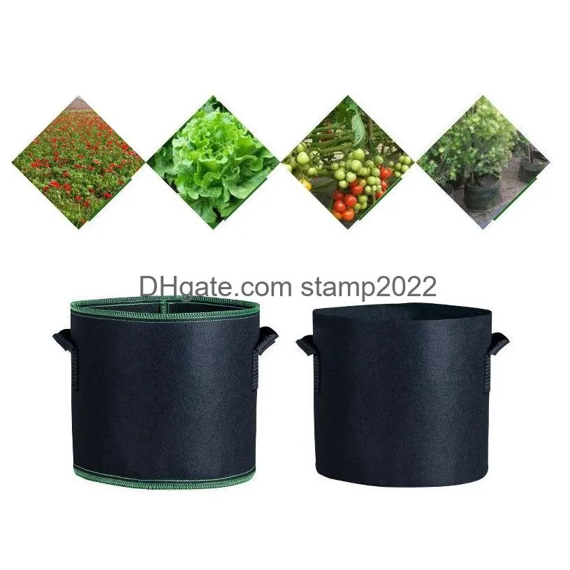 1-30 gallon grow bags heavy duty thickened nonwoven fabric pots with handles