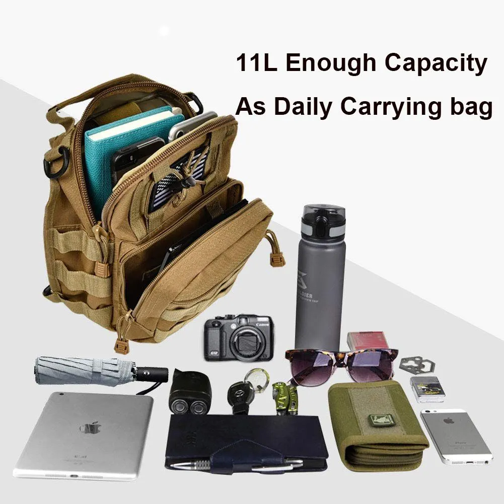 Tactical Outdoor sports bag single Shoulder pack Multiuse waterproof chest cross body sling backpack for Hiking Camping