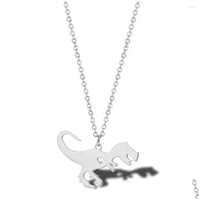 Pendant Necklaces Stainless Steel Tyrannosaurus Rex Necklace Children Gift Dinosaur Jewelry For Him