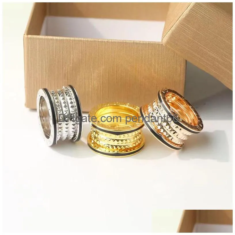 2022 fashion couple ring men women european classic wide gear designer rings top 316l titanium steel rings jewelry gifts