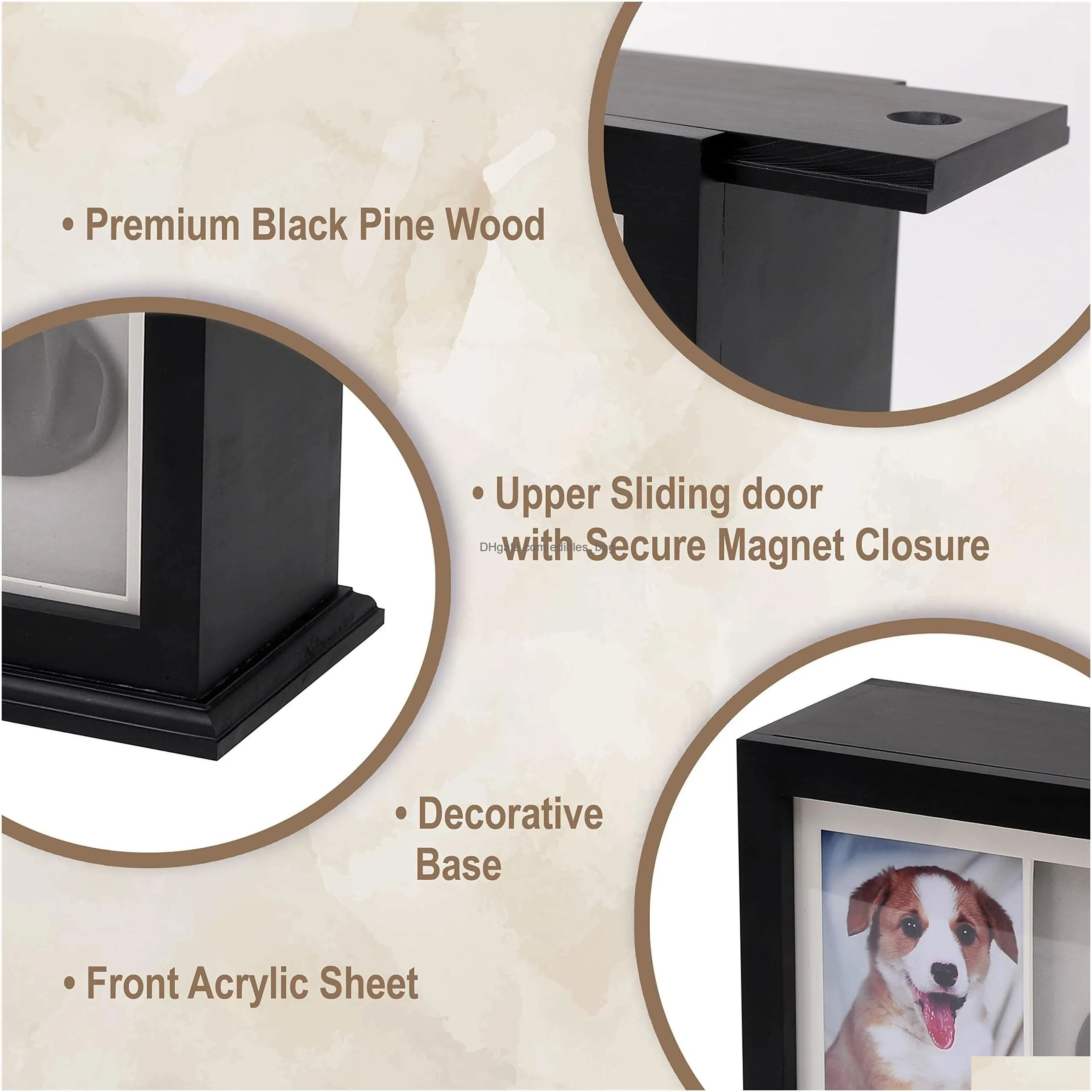 dog urns for ashes cat pet memorial keepsake box with p o frame and paw print kit premium pine wood pet cinerary casket