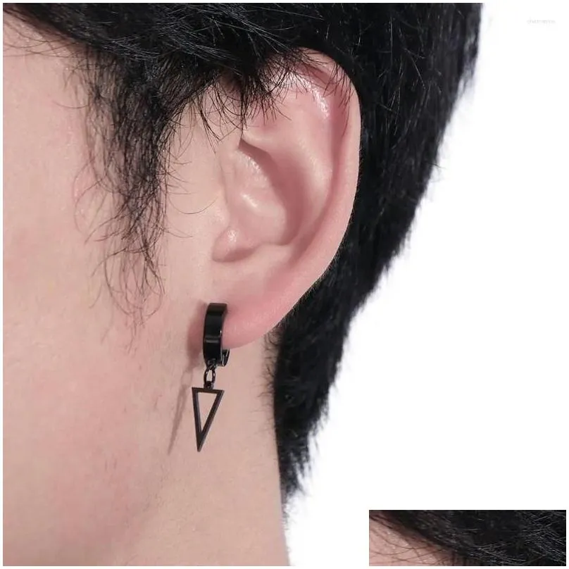 Hoop Earrings Hip Hop Male Fake Piercing Female Stainless Steel Korean Style Ear Cuff Non-Piercing Earring Fashion Jewelry Cross Clip