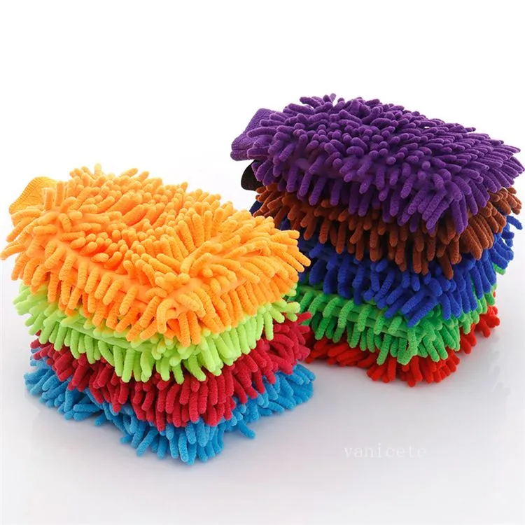 Double Sided Car Wash Gloves Motorcycle Vehicle Auto Cleaning Mitt Glove Equipment Home Duster Colorful Car Cleaning Gloves Tools