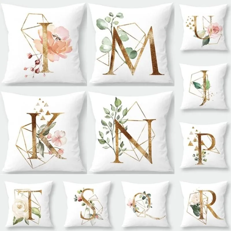 Flannelette Letters Empty Pillow Case PillowCase Pillowcover Home Sofa Car Decor Cushion Without Insert Cojin Letras Sin Inserto Letters Kussen Zonder