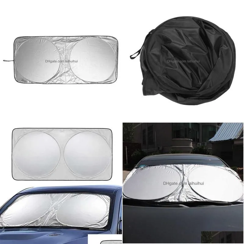 Car Sunshade Sun Shade Front Rear Window Windshield Visor Er Uv Protect Reflector Car-Styling High Quality R230606 Drop Delivery Mob