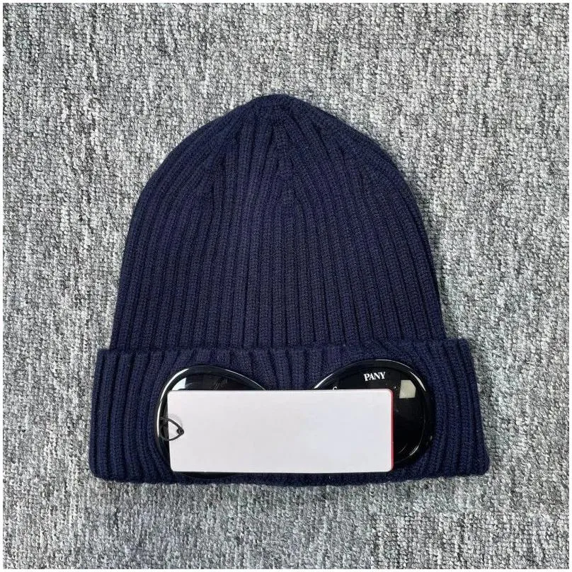 Beanie/Skull Caps Cp Compagny Hat Bonnet Company Mens Two Lens Winter Knitted Hats Stone Goggles Glasses Men Beanies Skl Drop Delivery Otsru