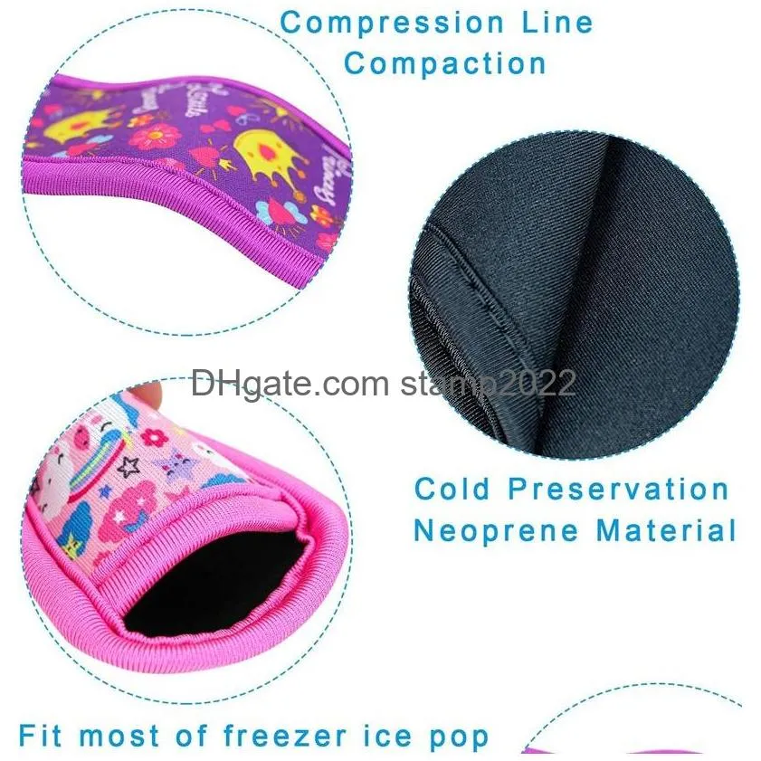 neoprene insulator sleeves zer popsicle holder sleeves colorful ice sleeves holder bag reusable washable ice popsicle holders for