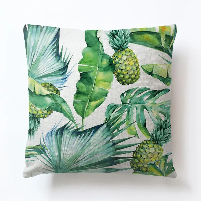 40 Styles Leaf Pillow Cover Africa Tropical Rainforest Plants Flower Print Pillow Throw Cushion Cover Linen Chair Sofa Pillow Case Funda De Almohada