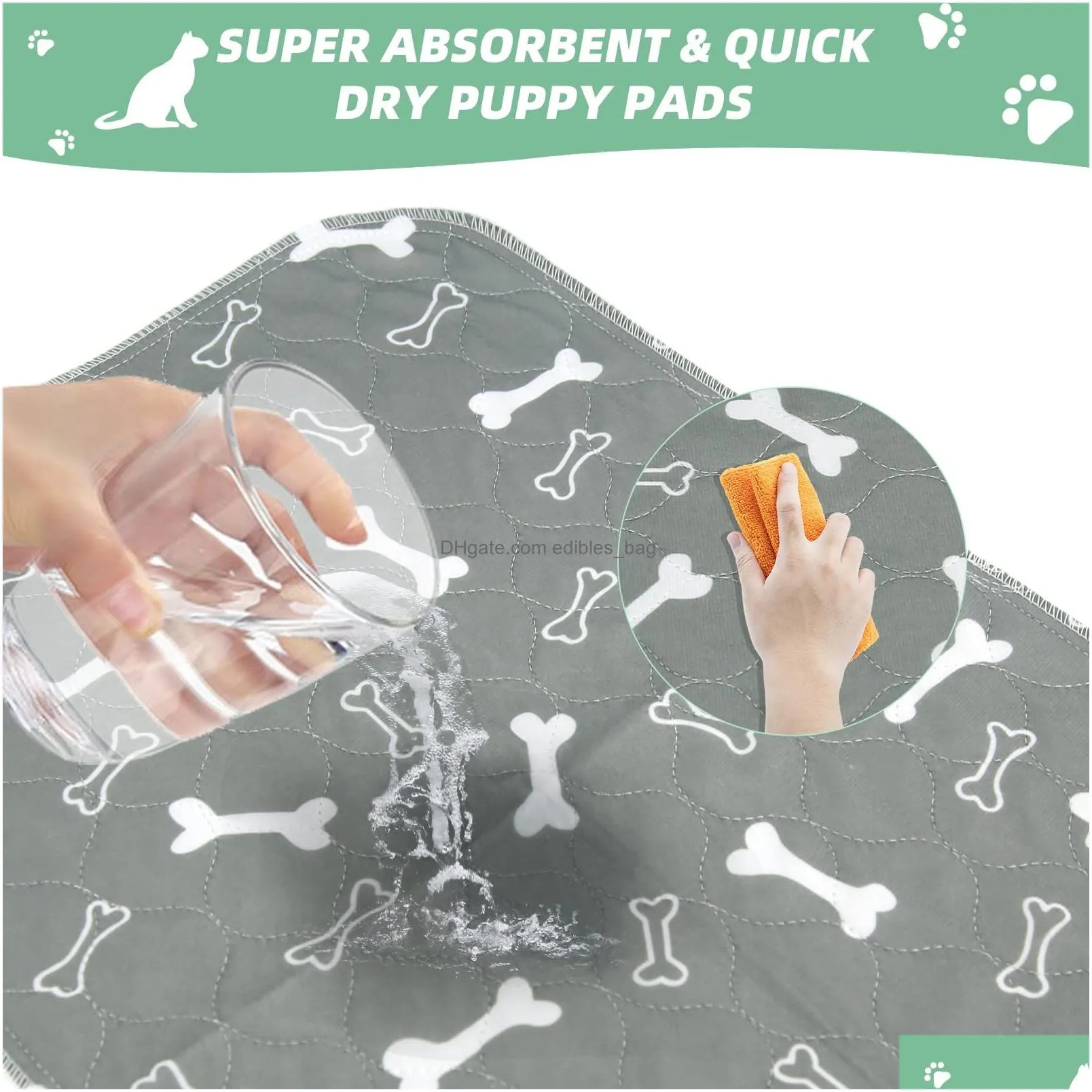 washable underpads pee pads for dogs reusable puppy incontinence pads waterproof pet training mat dog pee rugs anti-slip backing for dog playpen