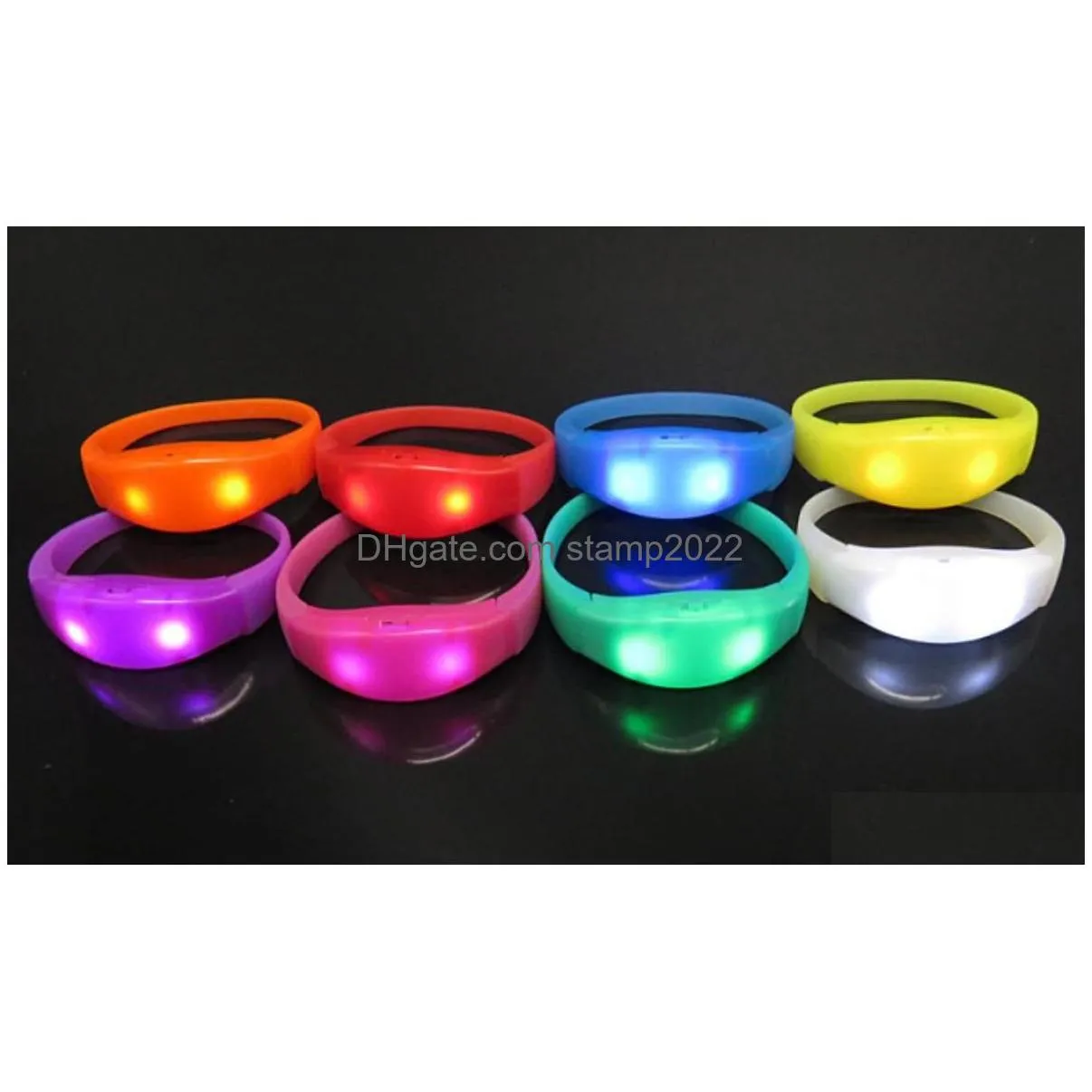 voice activated led flashing bracelet shake sound control light up wristband bangle for party rave favors christmas halloween concert