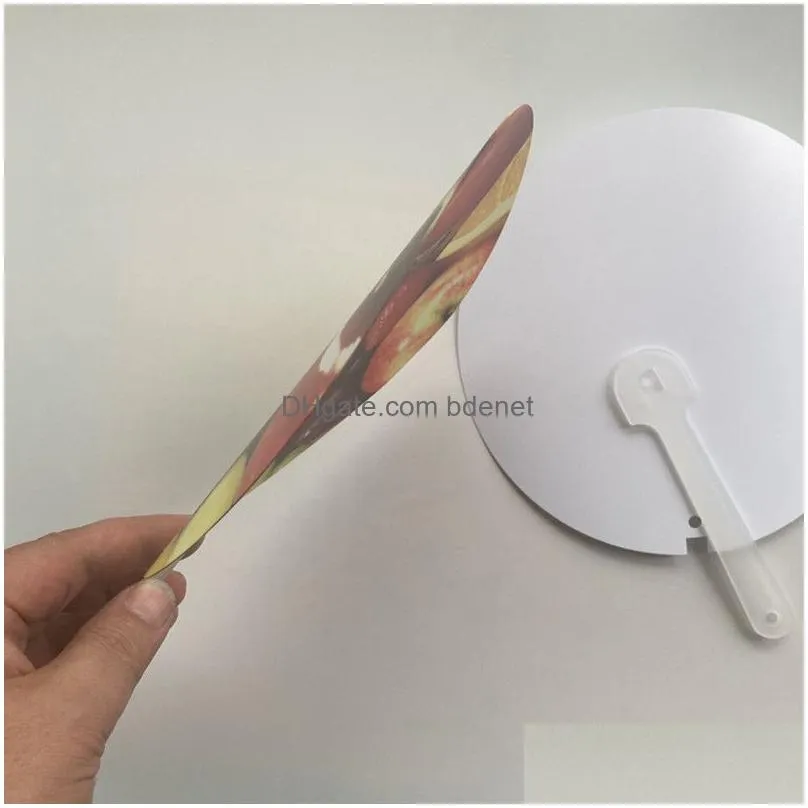 Party Favor 200Pcs Sublimation Diy White Double Sided Blank Plastic Circle Rec Advertisement Fans Drop Delivery Home Garden Festive Su Dhlws