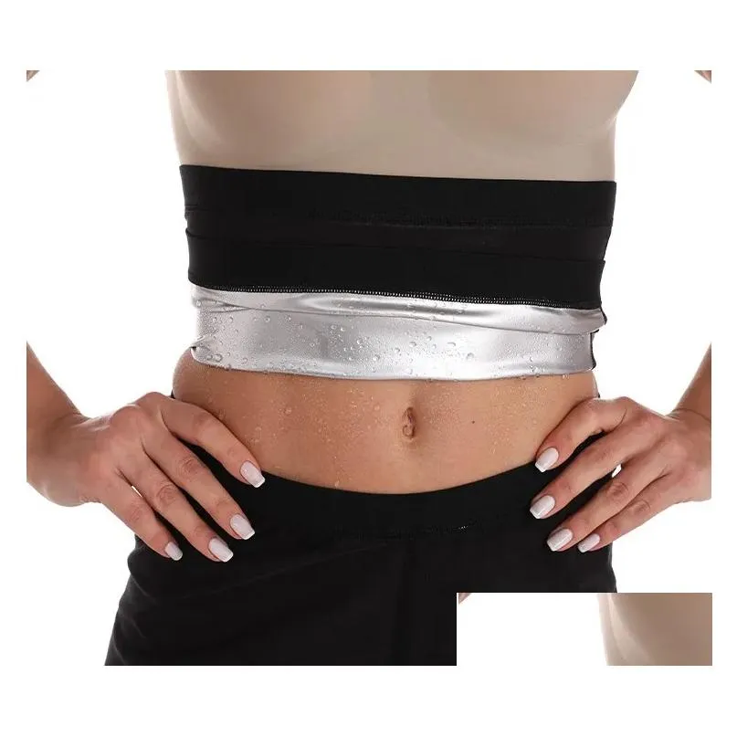 Waist Support Sauna Slimming Belt For Women Training Belly Sheath Corset Sweat Fat Burning Body Shaper Drop Delivery Dhwk3