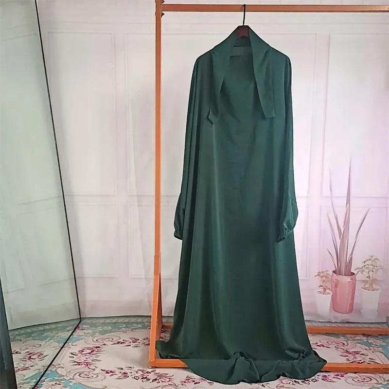 Ethnic Clothing Simple Plain Abaya Muslim Long Dress Turkey Dubai Africa Ramadan Islamic Fashion Women Loose Robe