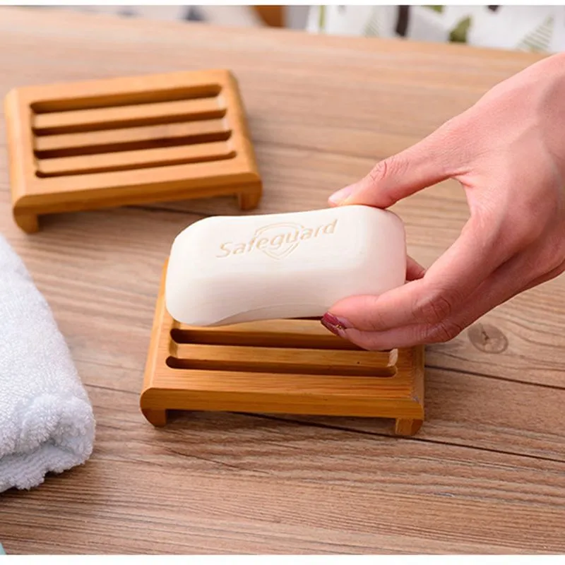 Wooden Manual Square Soaps Dishes Eco-Friendly Drainable Soap Dish Tray Round Shape Solid Wood Storage Holder Bathroom Accessories Jaboneras De