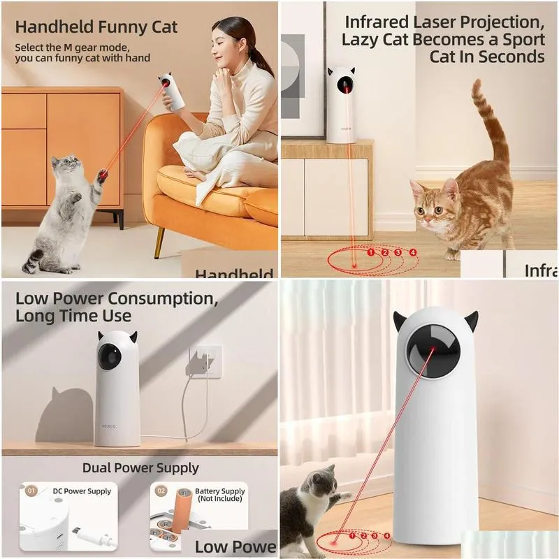 Cat Litter Interactive Toys Matic Led Laser Smart Teasing Pet Indoor Accessories Handheld Electronic Toy For Dog Catcher Teaser Drop D Ot2Cl