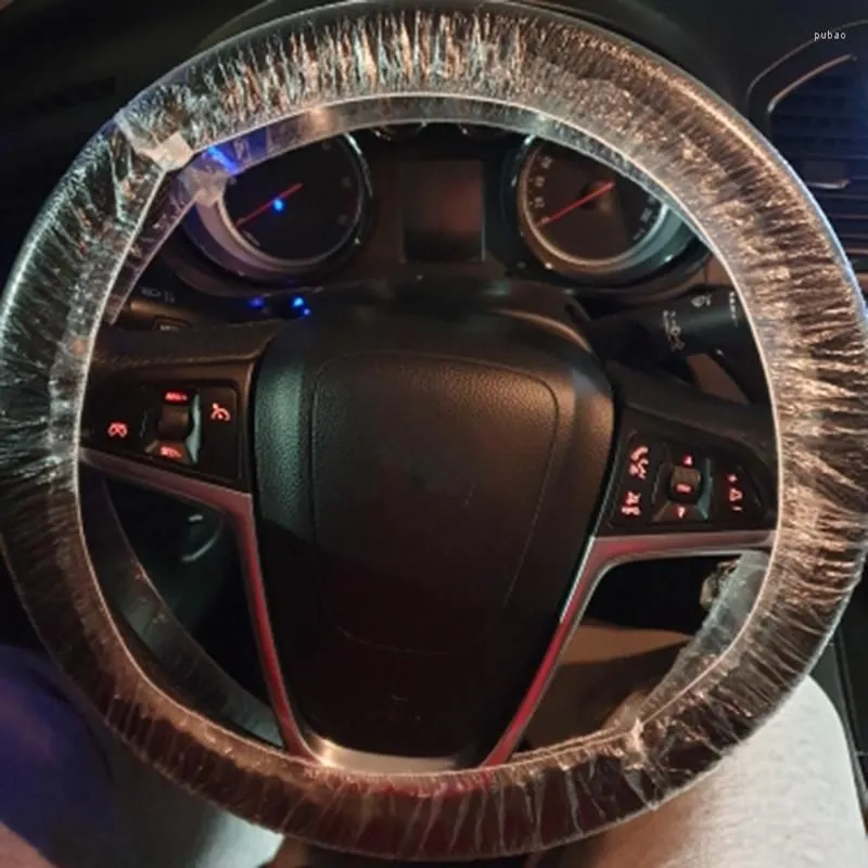 Steering Wheel Covers 50Pcs/Set Universal Disposable Plastic Cover Elastic Trim Truck Car Films