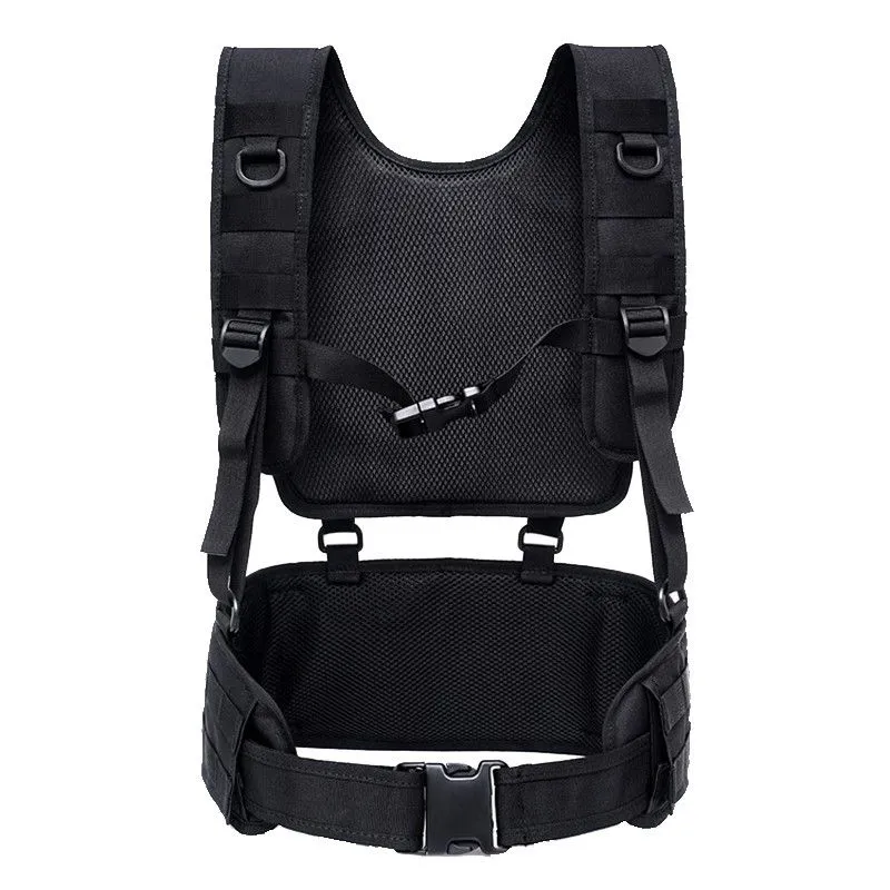 2 in 1 Hunting Molle Vest Tactical Waist Padded Belt With Harness Paintball Airsoft Chest Rig Vest Outdoor Training Combat Body Armor