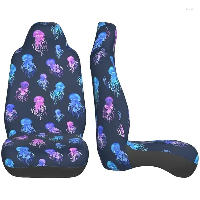 Car Seat Covers Cover Blue Pink Jellyfishes S Vehicle Front Universal Fit Protector 2 Pcs